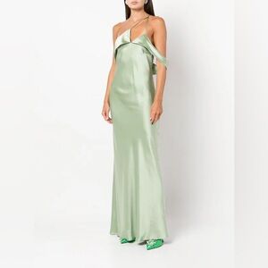 Michelle Mason Bias-cut One Shoulder Gown